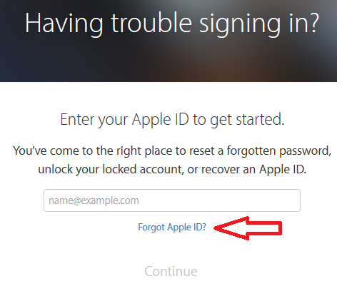forgot apple id link