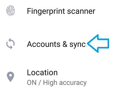 android settings menu accounts and sync button img