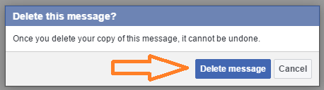 facebook delete message button image