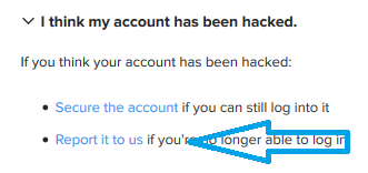 i think my account has been hacked and report it to us link image