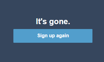 tumblr account it's gone message image