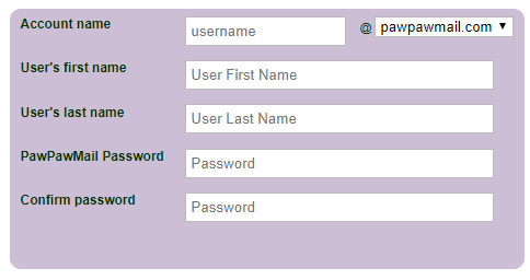 pawpawmail user registration form image